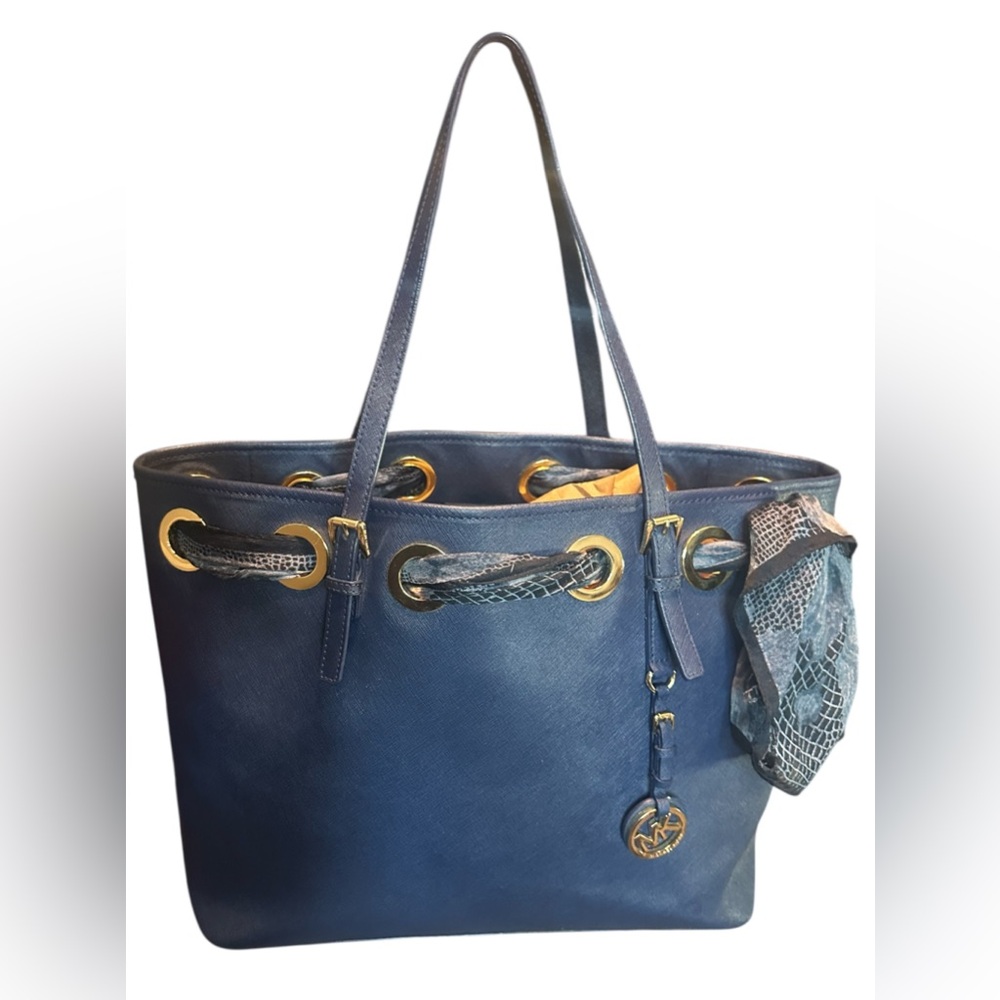 EUC MICHAEL Michael Kors Blue Tote Bag - Picture 4 of 14